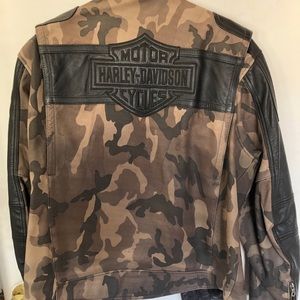 Harley Leather Camouflaged Jacket